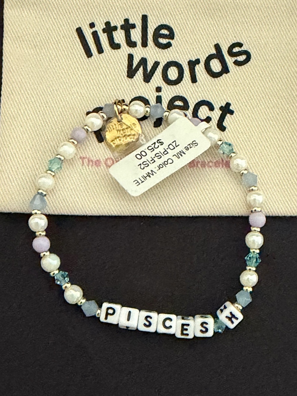Little Words Project “Pisces” Beaded Stretch Bracelet